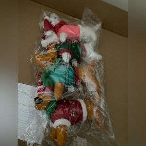 Four Animals Target Cat Dog Fabric Ornaments Christmas